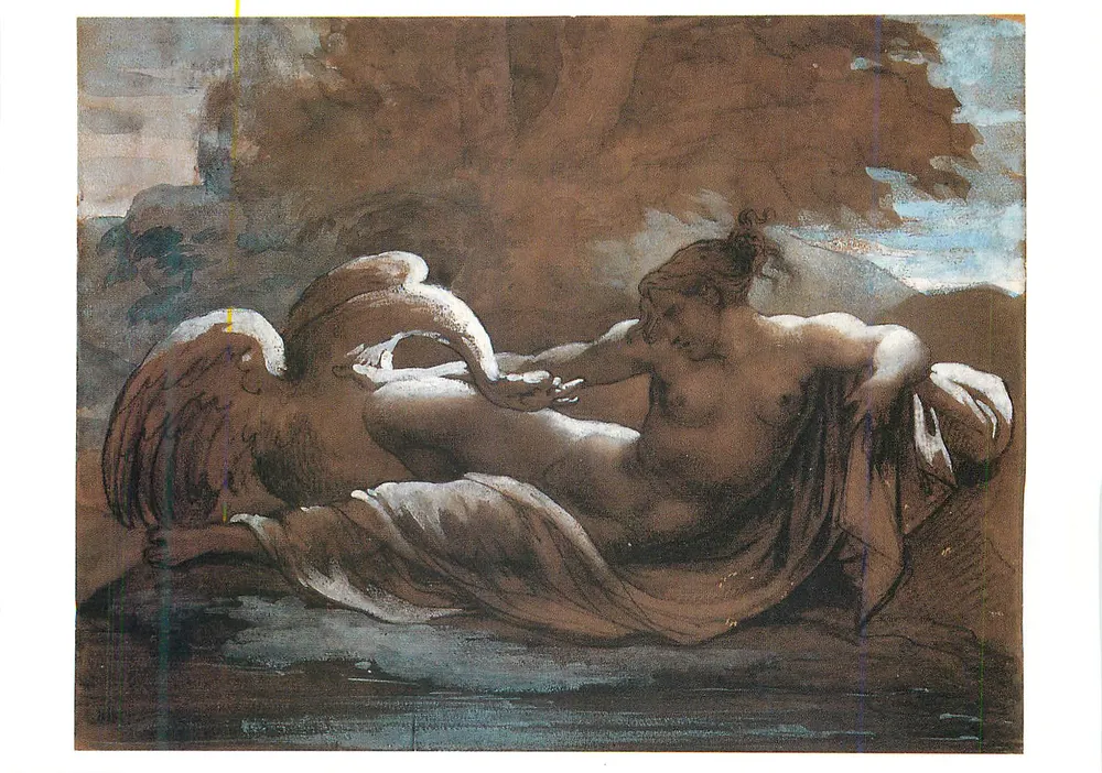 Léda e o cisne — desenho de Géricault — Departamento dos Artes Gráficas, Louvre - Frente