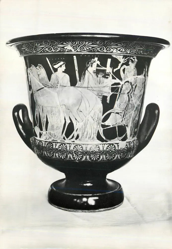 Attische Schale - Hochzeitsprozession von Peleus und Thetis (um die Mitte des 5. Jahrhunderts v. Chr.) - Vorderseite