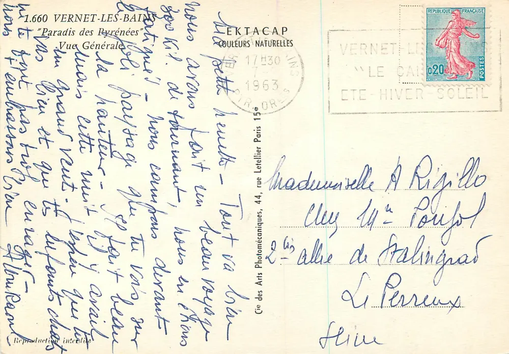 Vernet-les-Bains — Vista Geral — Ektacap Cores Naturais - Verso