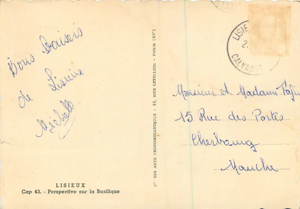 Basílica do Sagrado Coração de Lisieux — vista panorâmica — Cap 43, editada por C. DES ARTS - Verso