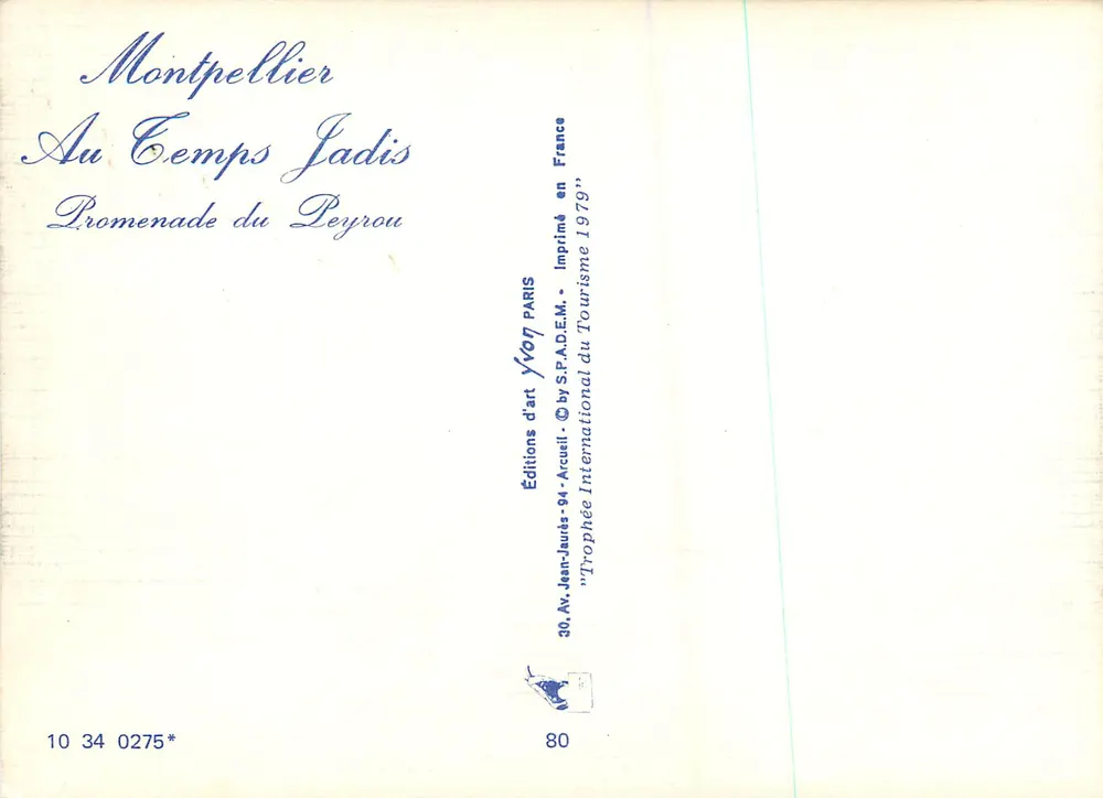 Montpellier (Hérault) — Promenade du Peyrou — Éditions d'art Arcueil - Verso