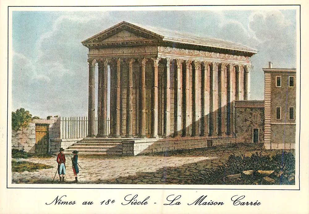 Nîmes no século XVIII - A Casa Quadrada - Frente