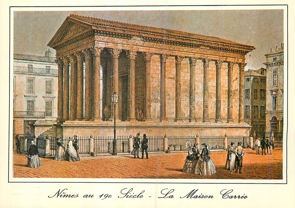 Nîmes en el siglo XIX - La Maison Carrée - Anverso