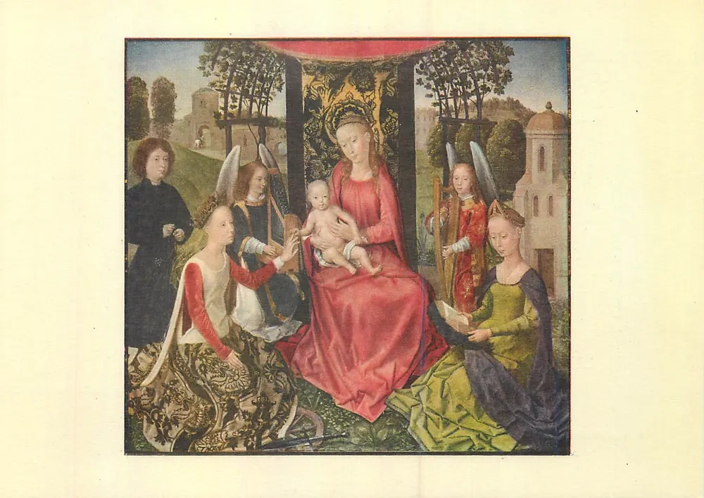 Vermählung der Hl. Katharina — reproduction d'après Memling — Farbenlichtdruck von Max Jaffé, Wien, M 64 - Recto