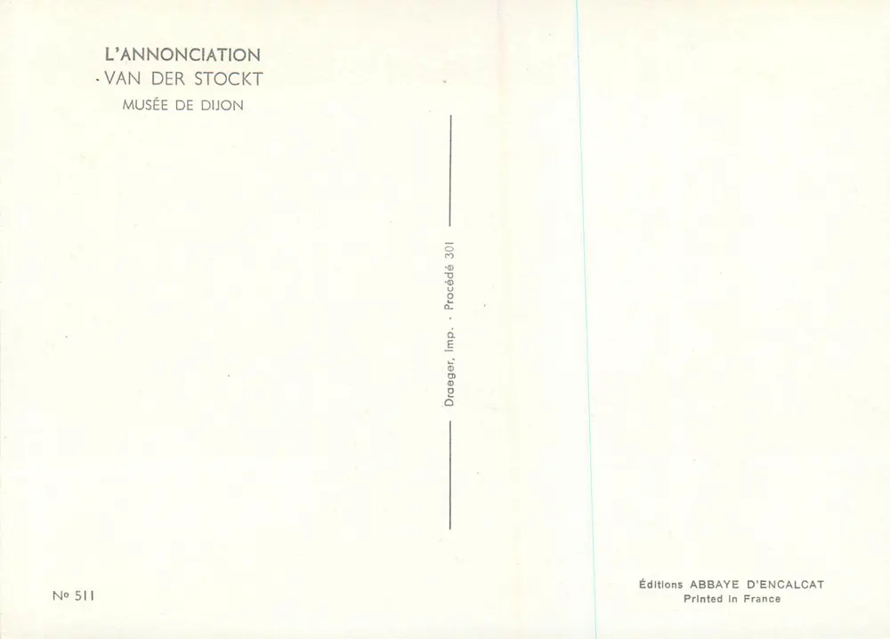 A Anunciação — Van der Stockt — Museu de Dijon - Verso