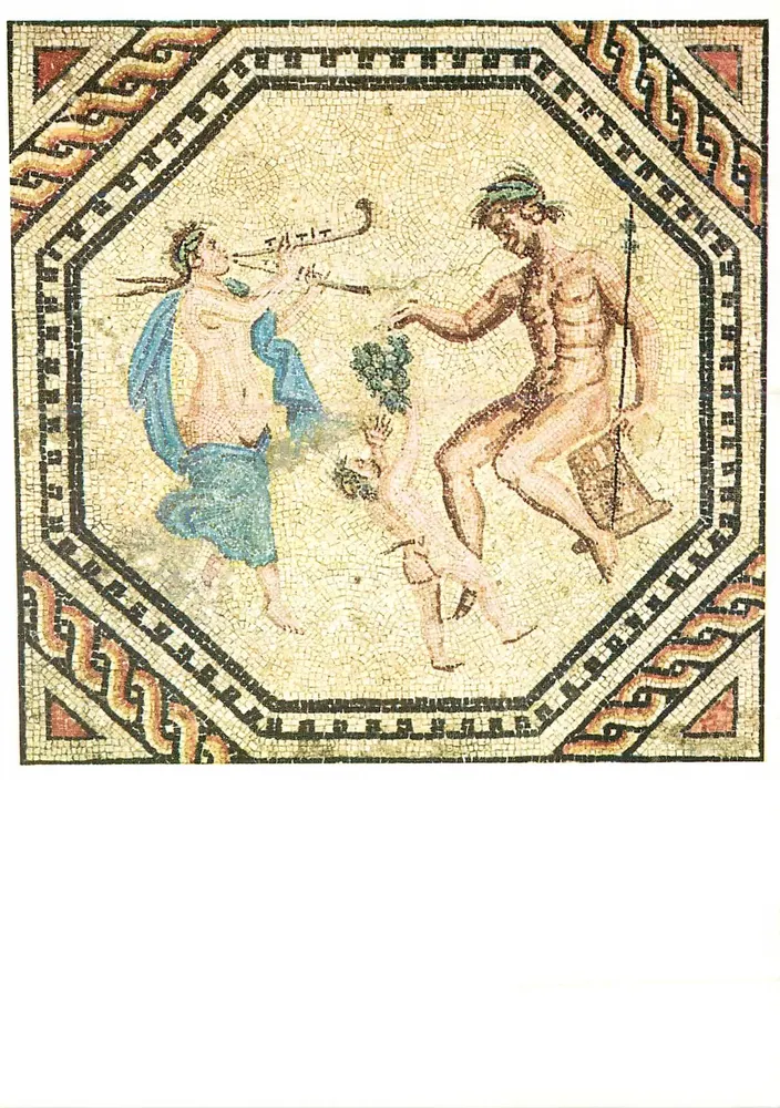 Mosaik des Dionysos — Familie der Satyren — Römisch-Germanisches Museum Köln, Nr. 103 - Vorderseite