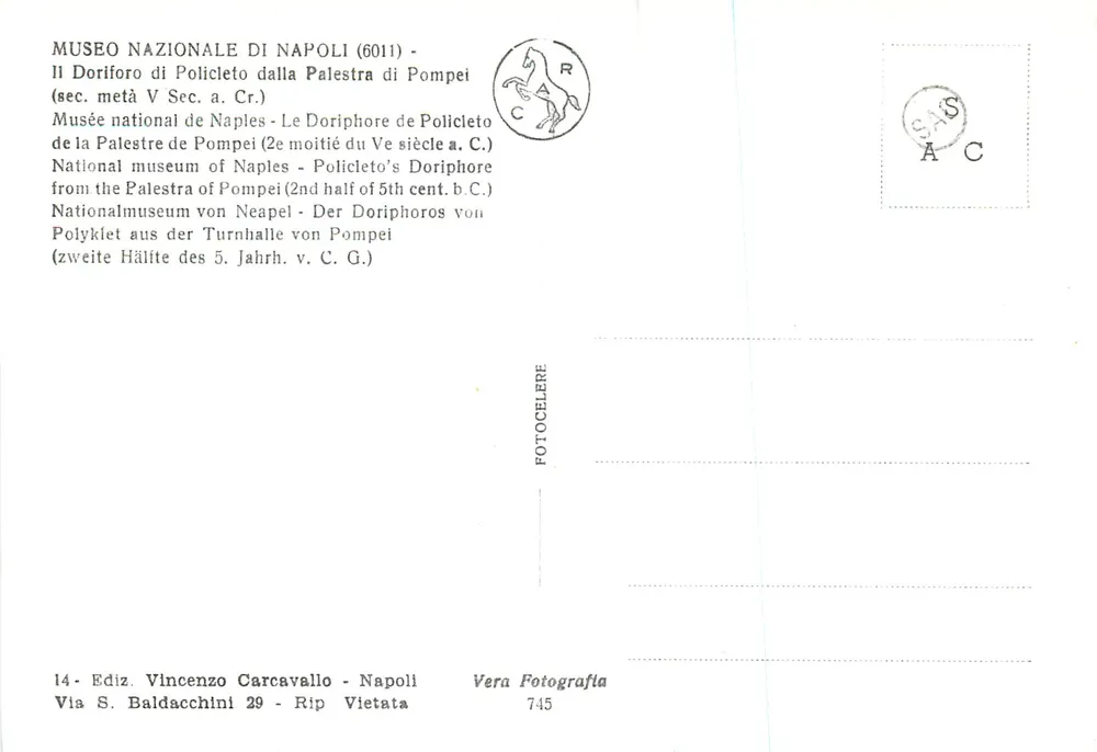 Dorifore de Policleto — Museu Nacional de Nápoles — 2a metade do V século a.C. - Verso