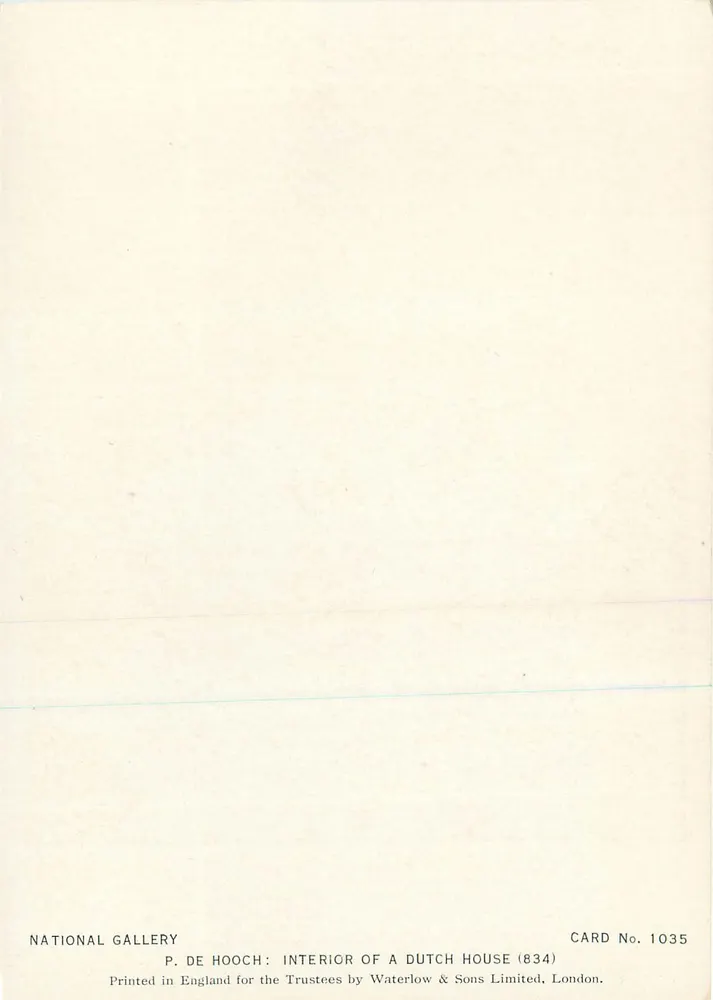 P. de Hooch — Innenraum eines holländischen Hauses — National Gallery, Karte Nr. 1035 - Rückseite