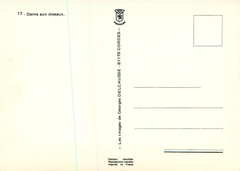 Dama dos pássaros — Georges Delcausse — n°17 - Verso