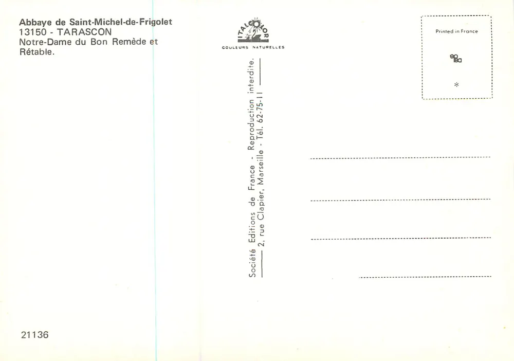 Notre-Dame du Bon Remède — Retábulo — Sociedade Edições da França, Marselha - Verso