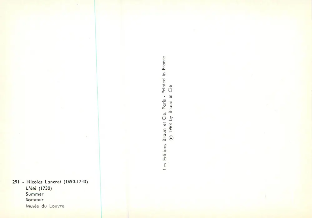 L'été — Nicolas Lancret (1690-1743) — Éditions Braun et Cie, Paris - Verso