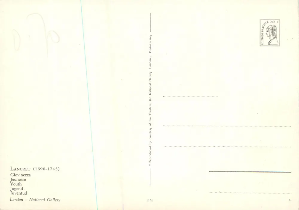 Jugend — Lancret (1690-1743) — Editions Beatrice d'Este, London - Rückseite