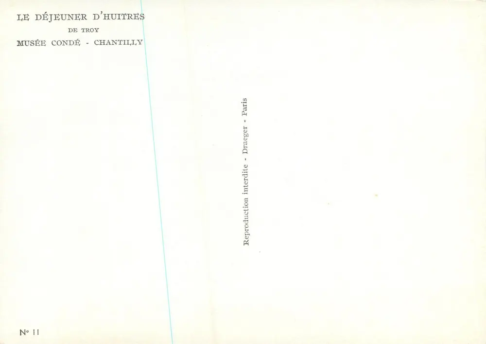 Almoço de ostras — Museu Condé - Chantilly — Draeger, Paris, N° 11 - Verso