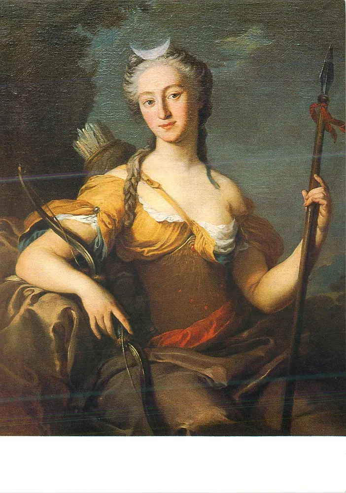 Porträt einer Frau als Diana — Schule Frankreich 18. Jahrhundert — Fondation de la Maison de la Chasse et de la Nature, Paris - Vorderseite