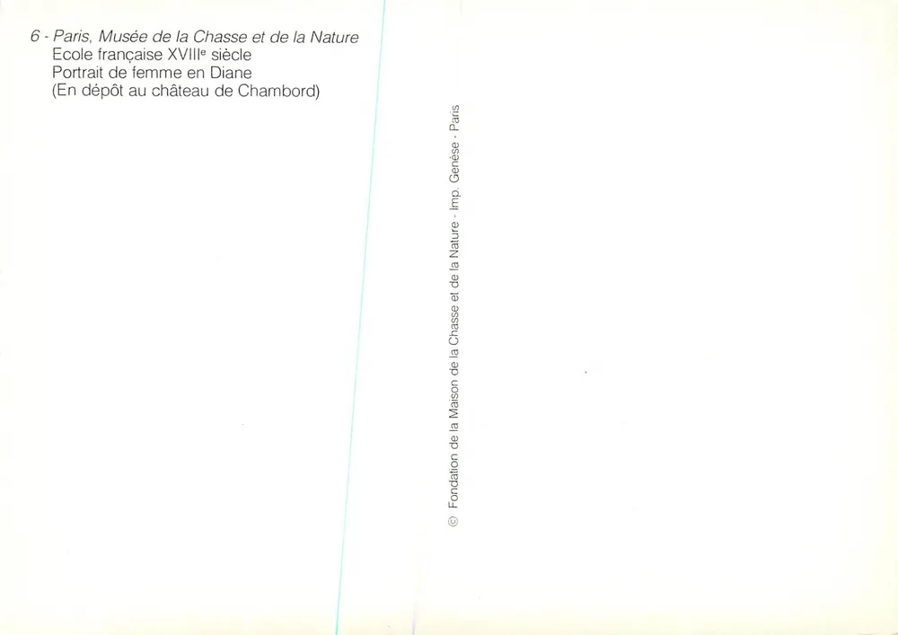 Porträt einer Frau als Diana — Schule Frankreich 18. Jahrhundert — Fondation de la Maison de la Chasse et de la Nature, Paris - Rückseite