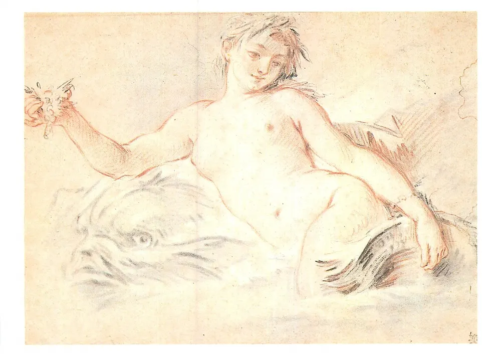 Sereia deitada em um golfinho — François Boucher, ca 1748 — Edições Hazan, Paris - Frente