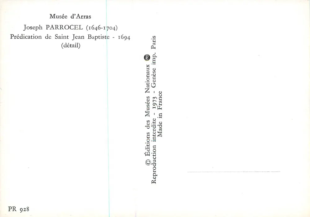 Predicação de São João Batista — detalhe — Joseph PARROCEL (1646-1704) — Éditions des Musées Nationaux, Paris, 1973 - Verso
