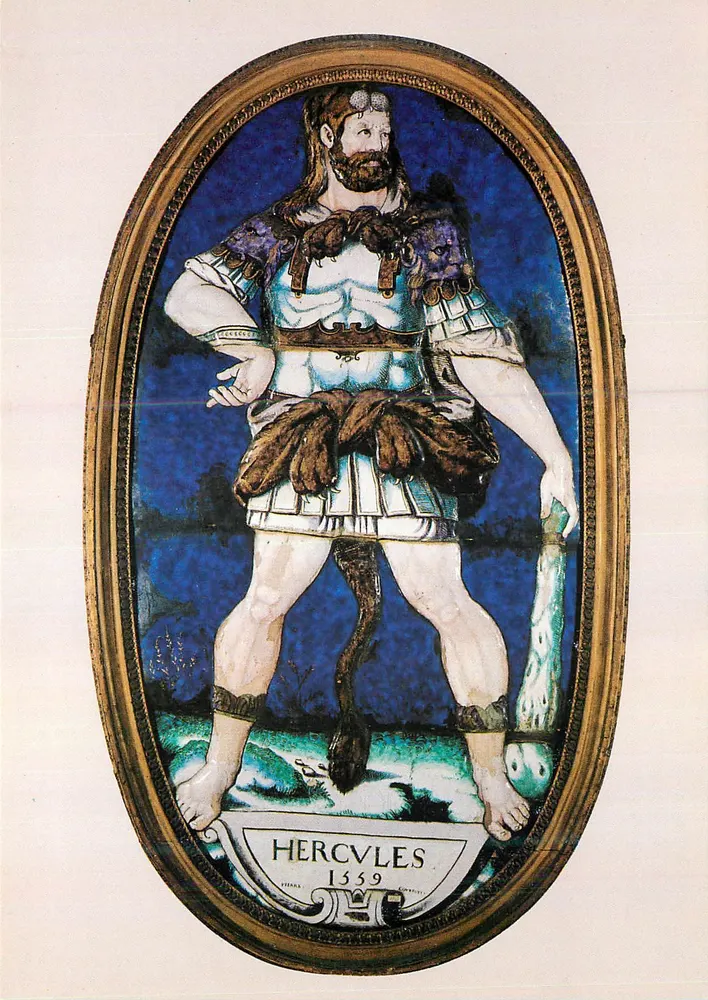 Hercules — Email von Pierre Courteys, 1559 — Nationalmuseum der Renaissance, Schloss Écouen - Vorderseite