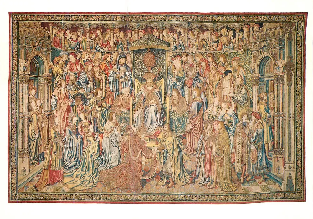 Teppich von David — Bathsheba wird am Hof von David empfangen — Nationalmuseum der Renaissance, Schloss Écouen (Val d'Oise) - Vorderseite