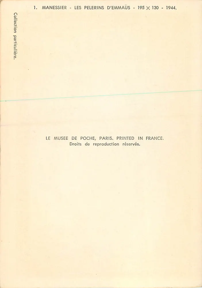 De Pilgrims van Emmaüs — Manessier — Musée de Poche, Parijs - Achterkant