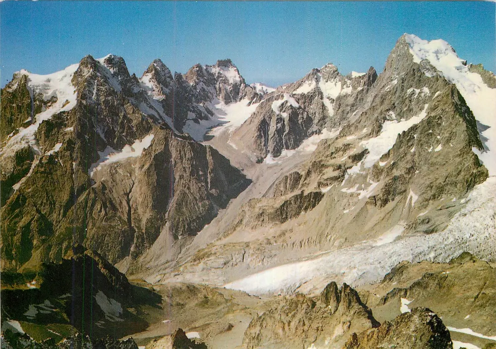 Massif de l'Oisans — Do Pelvoux (3948 m.) aos Ecrins (4103 m.) — Edições F. Francou - Frente