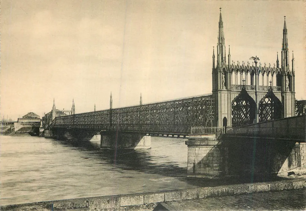 Estrasburgo — Ponte do caminho de ferro sobre o rio Reno — Félix Inib, editor - Frente