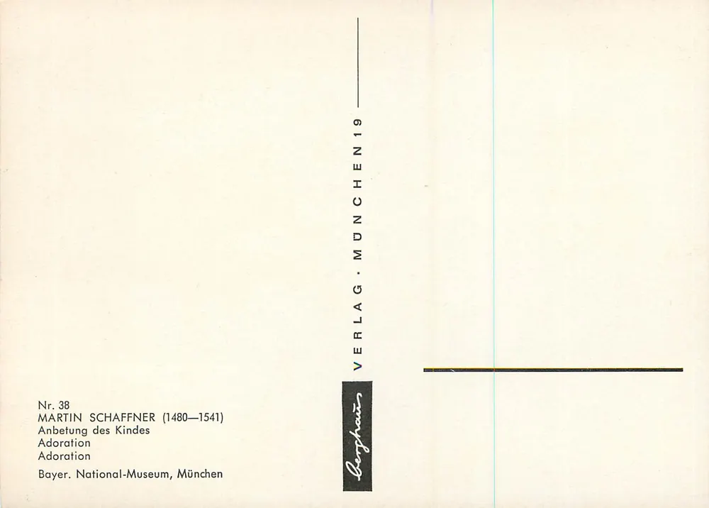Adoration des Rois — Martin Schaffner (1480-1541) — Verlag Berghäusen, München - Verso