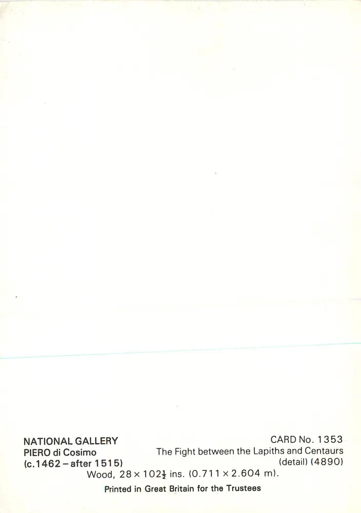 La bataille entre les Lapithes et les Centaures — détail — Piero di Cosimo (c.1462–après 1515) - Verso