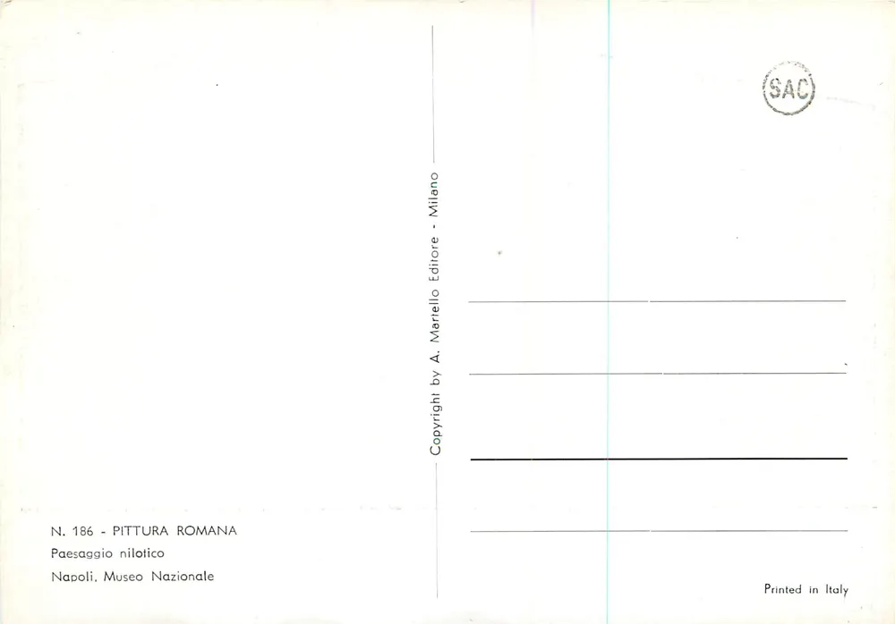 Nil-Landschaft — Römische Malerei — Verlag A. Martiello, Mailand - Rückseite