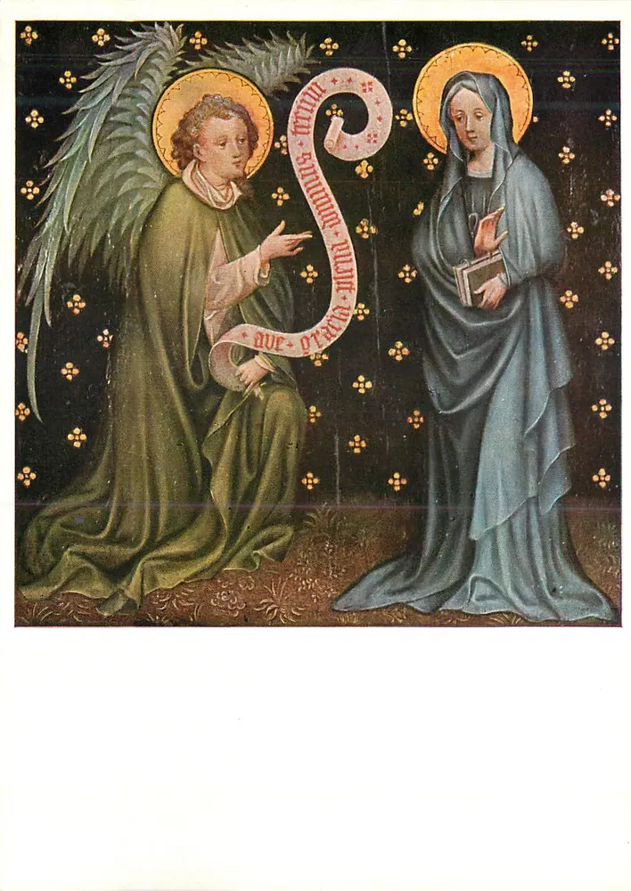 Anúncio para Maria — Mestre dos Quadros de Ouro, 1228 — Fink, Stuttgart - Frente