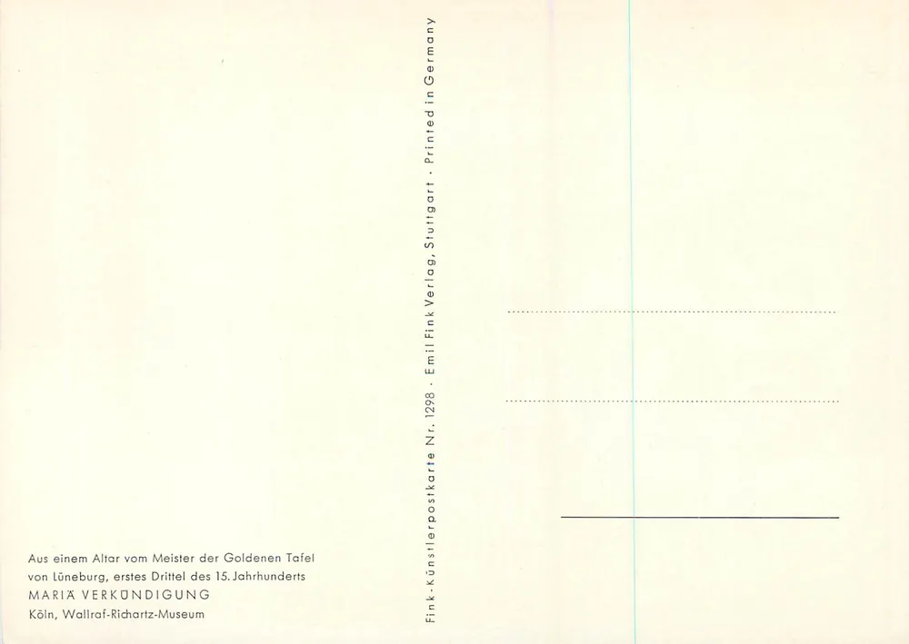 Anúncio para Maria — Mestre dos Quadros de Ouro, 1228 — Fink, Stuttgart - Verso