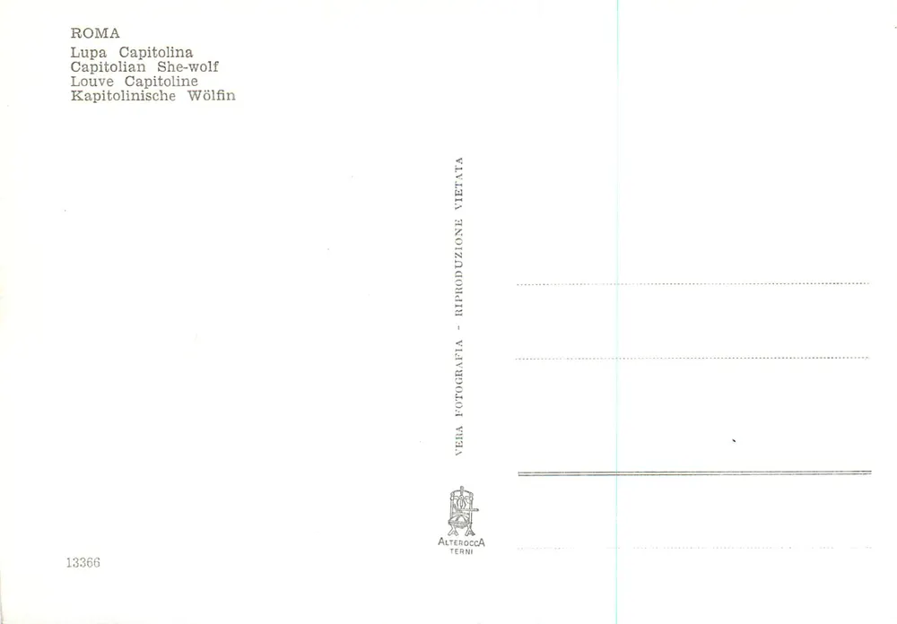 Lupa Capitolina — estátua em metal — ALTEROCCA TERNI n°13366 - Verso