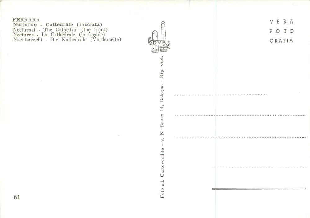 Ferrara - Katedra - Nocna scena fasady - Rewers