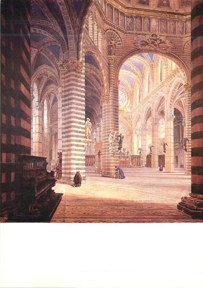 Innenansicht der Kathedrale von Siena — Ansicht von Éugène Viollet-le-Duc (1837) — École des Beaux-Arts, Paris - Vorderseite