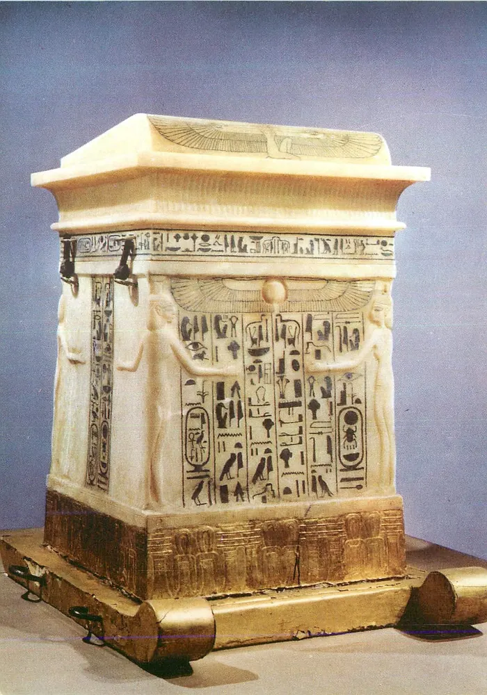 Tutankhamun — Alabaster-Canopen-Schrank — photographie F. L. Kenett, erste Serie - Vorderseite