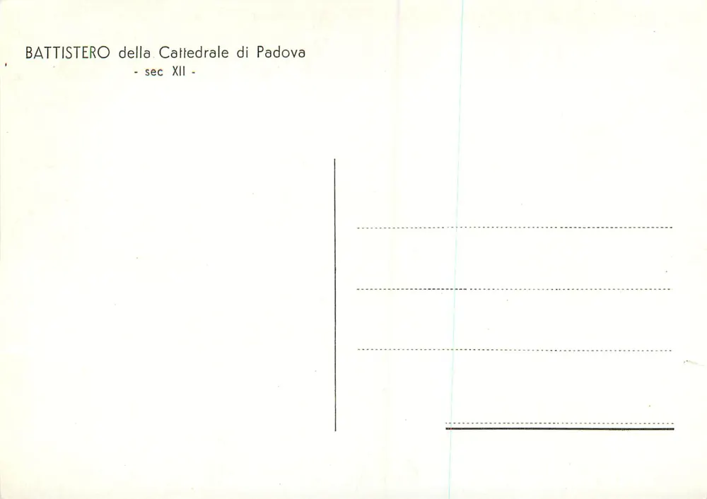 Battistero della Cattedrale di Padova — XIIe siècle — éditeur non visible - Verso