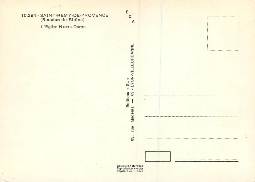 Saint-Rémy-de-Provence — Kirche Notre-Dame — Éditions SL Lyon-Villeurbanne - Rückseite