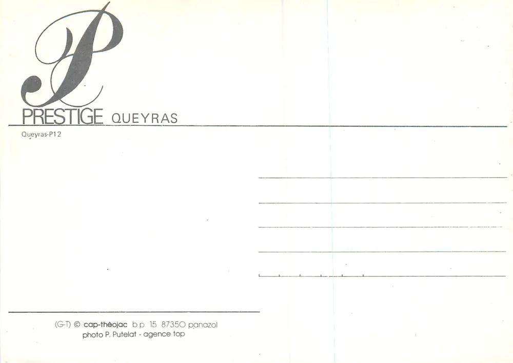 Relógio solar — inscrição latina — editor Prestige Queyras - Verso