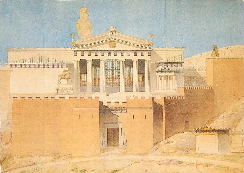 Façade restaurée des Propylées d'Athènes — François BOITTE — École nationale supérieure des Beaux-Arts, 1864 - Recto