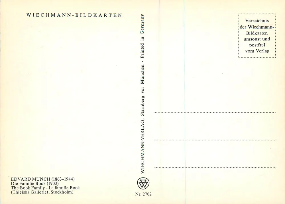 A família Book — Édvard Munch (1863-1944) — Wiechmann-Bildkarten, Nr. 2702 - Verso