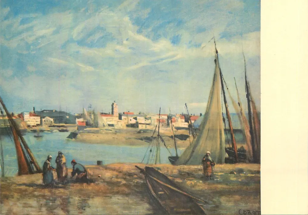 O porto de Dunkerque — vista pintada por Corot — edição Oscar Reinhart - Frente