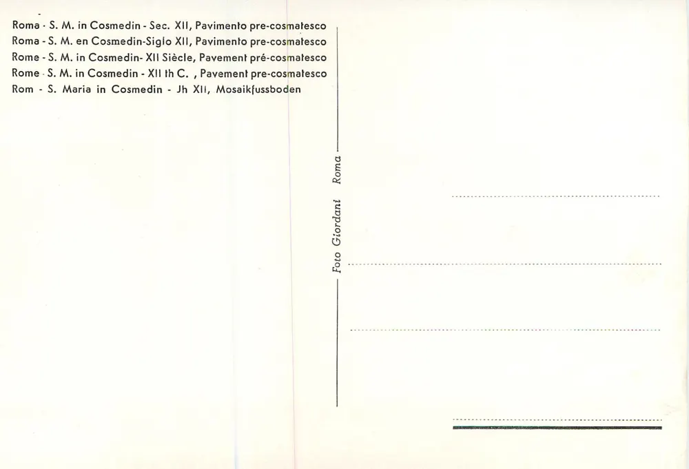 Rom - S. Maria in Cosmedin - Prä-Cosmatisches Pflaster - Foto Giordani - Rückseite