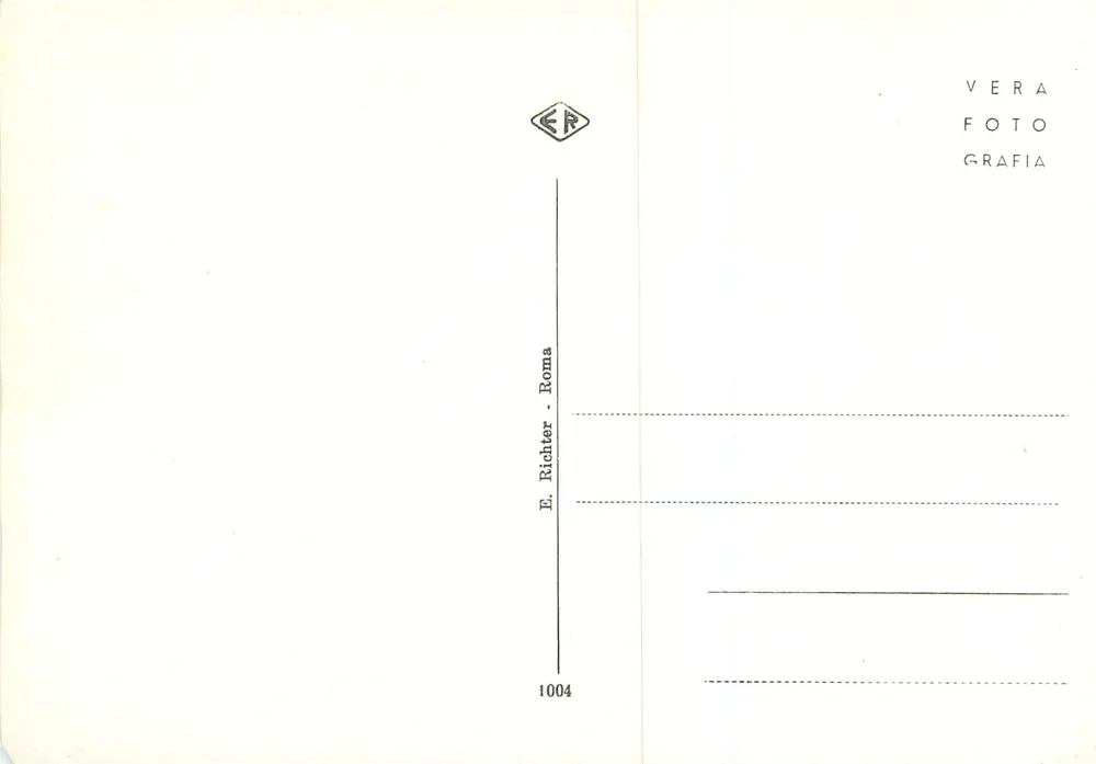 Rom – Panorama vom Vittoriano von der Seite der Piazza Venezia — E. Richter, Nr. 1004 - Rückseite