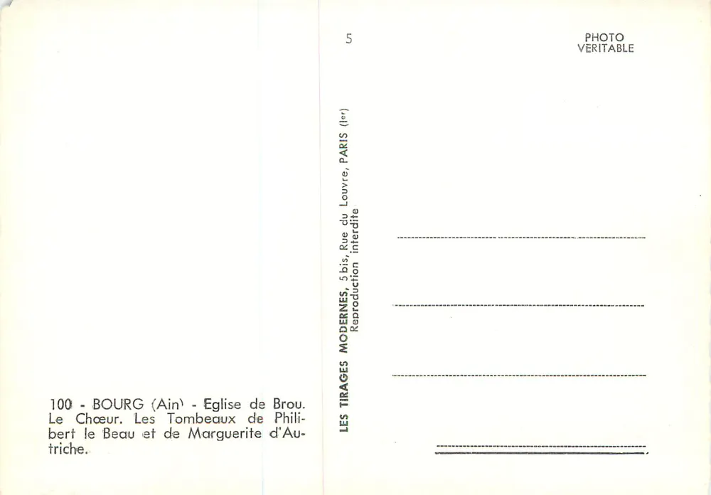 Bourg (Ain) - Kirche - Der Chor. Die Grabmale von Philibert le Beau und Marguerite d'Auvergne - Rückseite