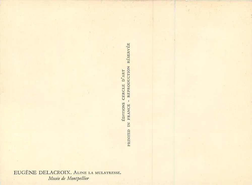 Aline a Mulatriz — Eugène Delacroix — Éditions d'Art Cercle - Verso