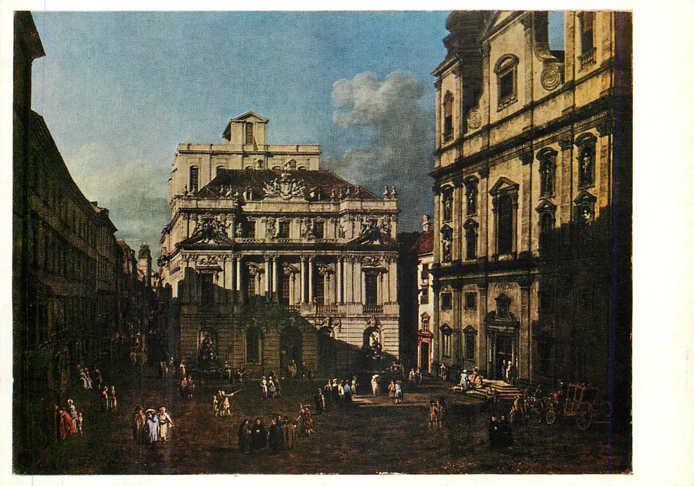Place de l'Université à Vienne — peinture de B. Bellotto — Universitätsplatz, Wien (1759/60) - Recto