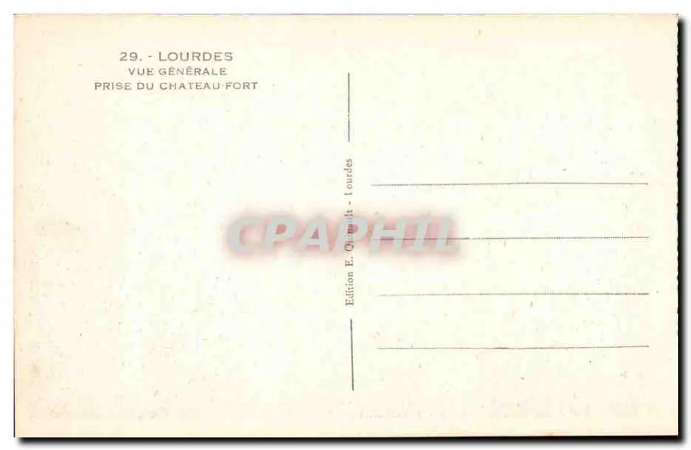 Lourdes — Allgemeiner Blick vom Festungsschloss — Edition E. Chambert - Rückseite