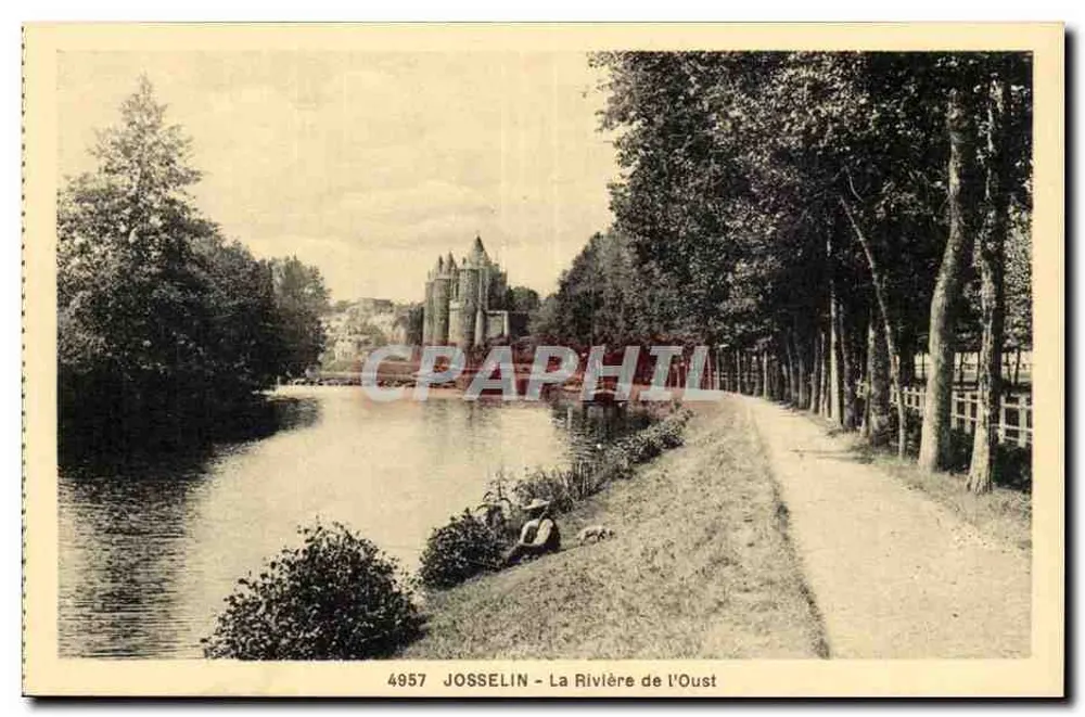 Josselin - A Ribeira do Oust — editor Villard-Quimper, n° 4957 - Frente