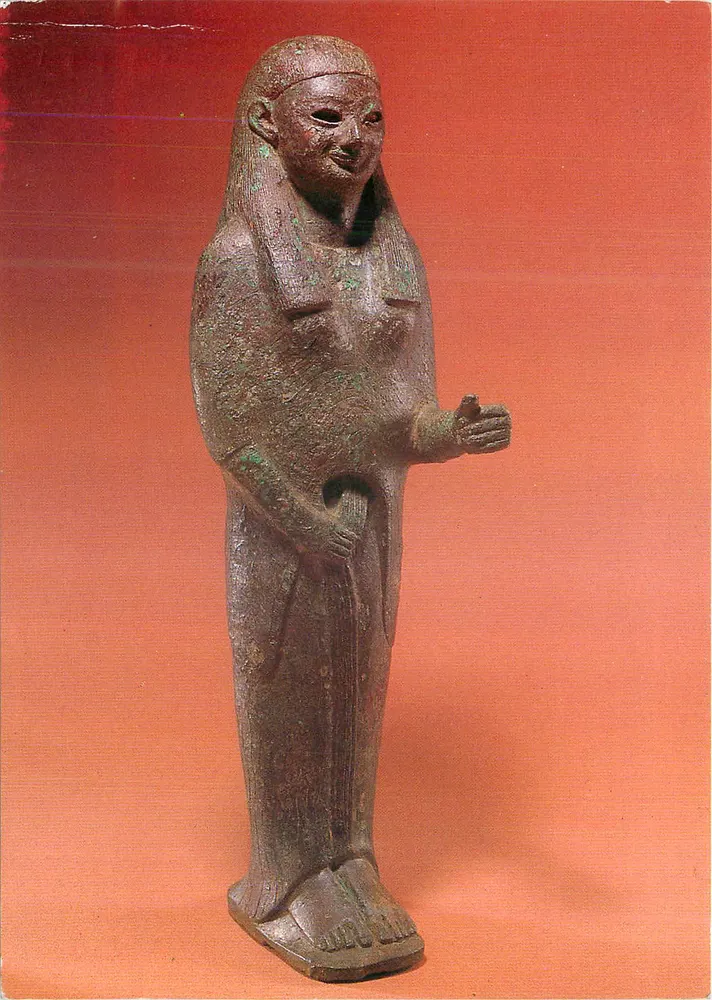 Statuette égyptienne en bronze — époque ancienne — éditeur non identifiable - Recto