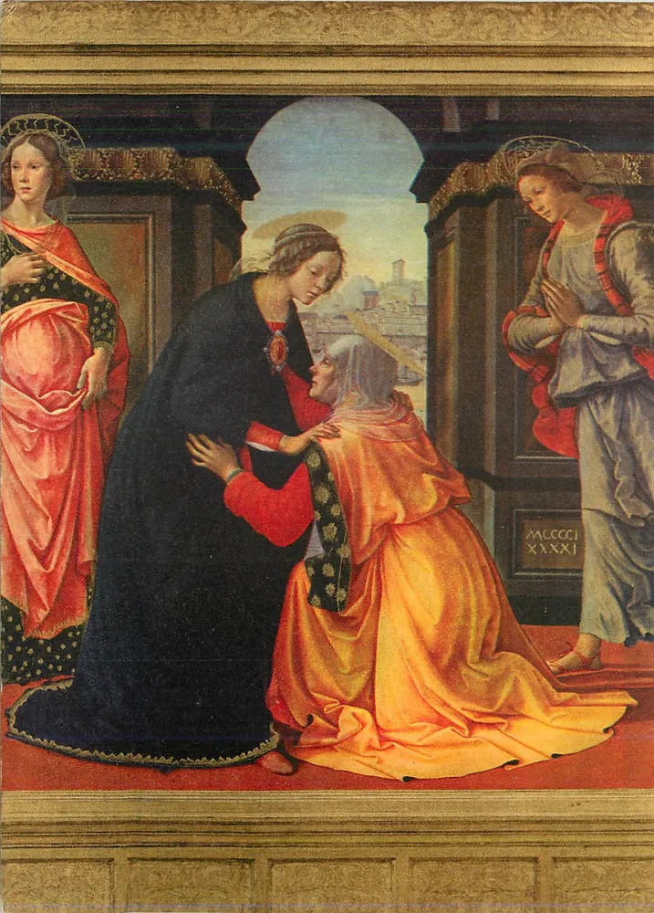A Virgem cercada de santas — pintura de Fra Angelico — datada 1431 - Frente